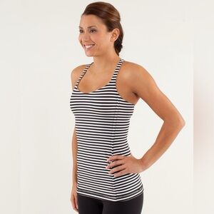 Lululemon Free To Be Tank Classic Stripe Black White Size 4
